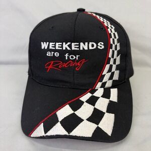 Nissun Cap Racing Hat Vintage Style Mens OSFM Black Checkered Snapback